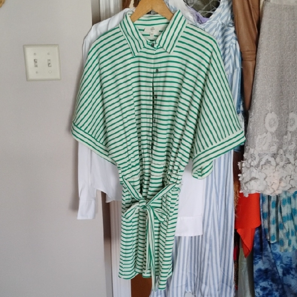 SEASIDE ENTRO ROMPER Green Striped Romper